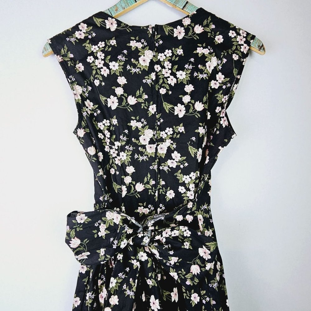 Vintage 1980's Joni Blair Floral Sweetheart Neckline Button-up Jumpsuit - Picture 7 of 12